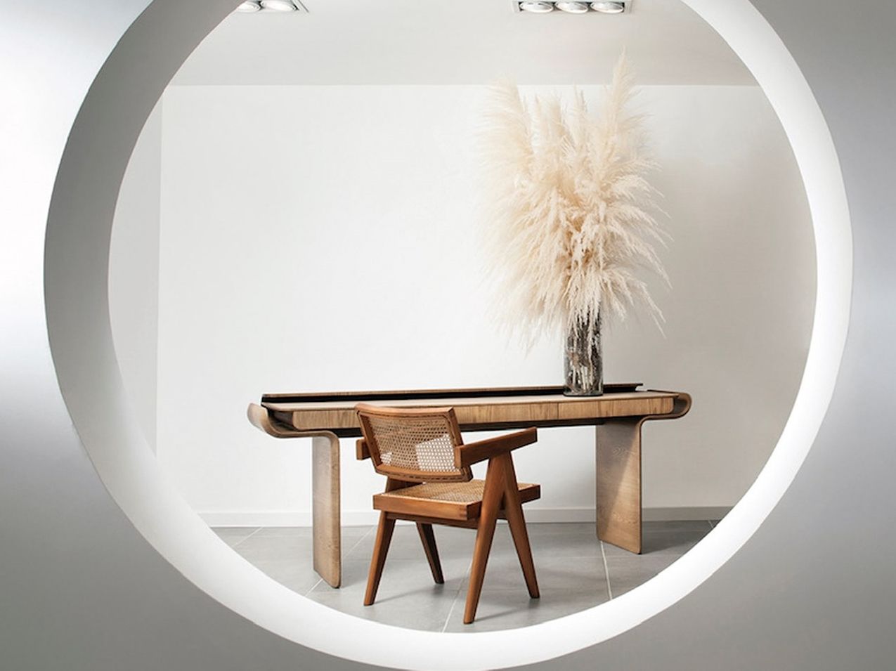 Chair in teak and natural cane with armrests OFFICE CHAIR V LEG CHILDREN'S EDITION Project