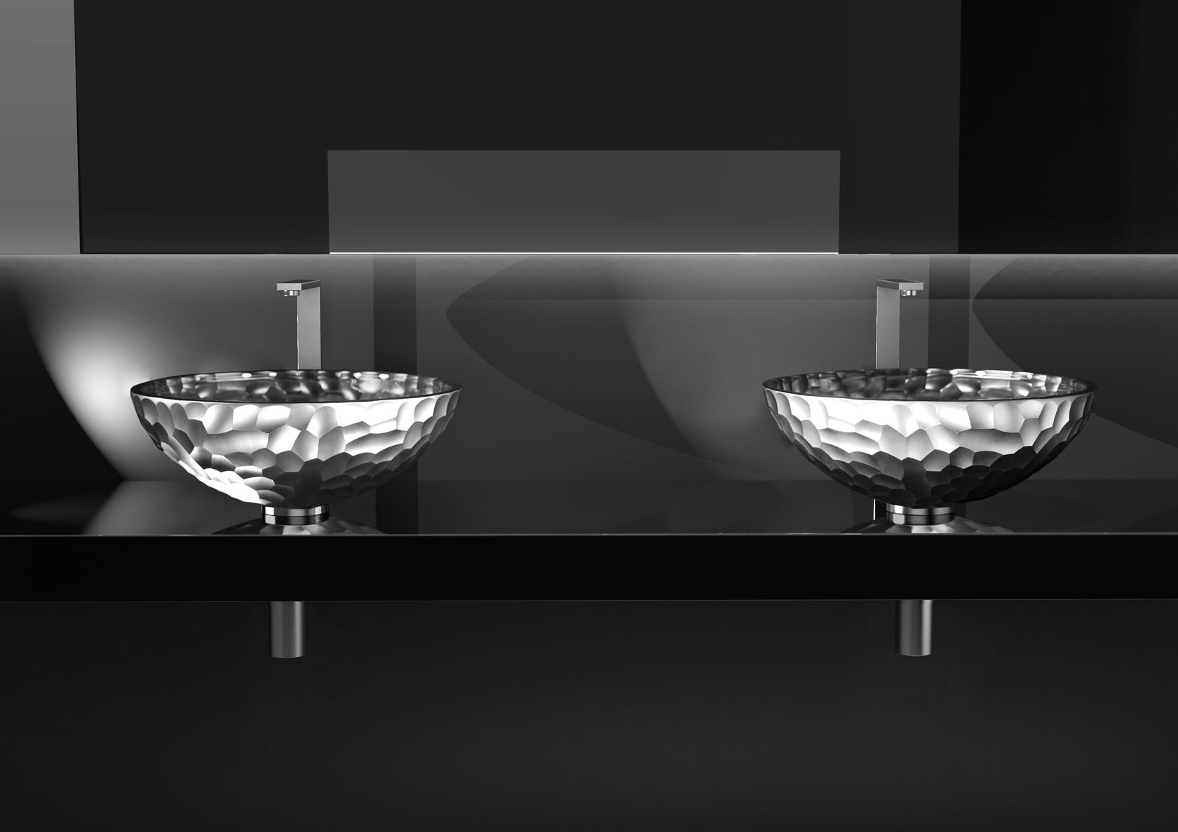 ORMA Countertop round glass washbasin By Glass Design