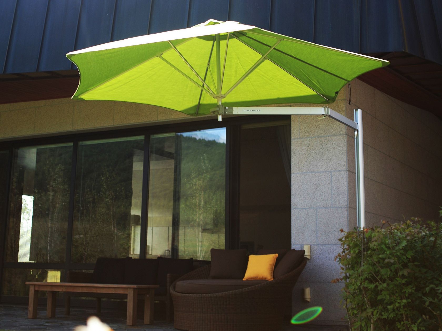 PARAFLEX MONO | Round Garden umbrella Offset adjustable round aluminium ...