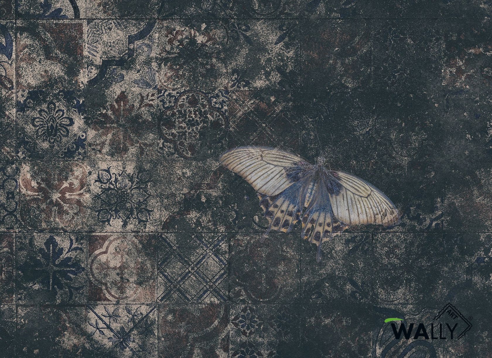 Washable wallpaper with floral pattern PHOEBE By WALLYART