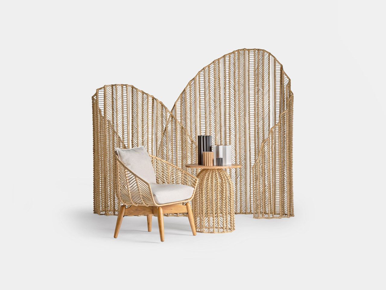 PLISSÉ RATTAN Room divider By Vical Home design JM FERRERO
