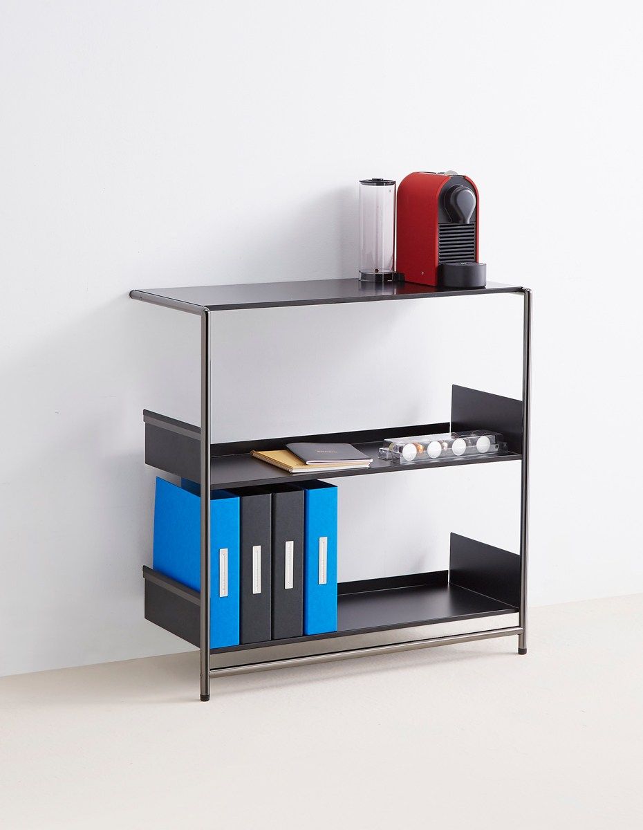 POOL 82 Wallmounted powder coated steel shelving unit By MOX design