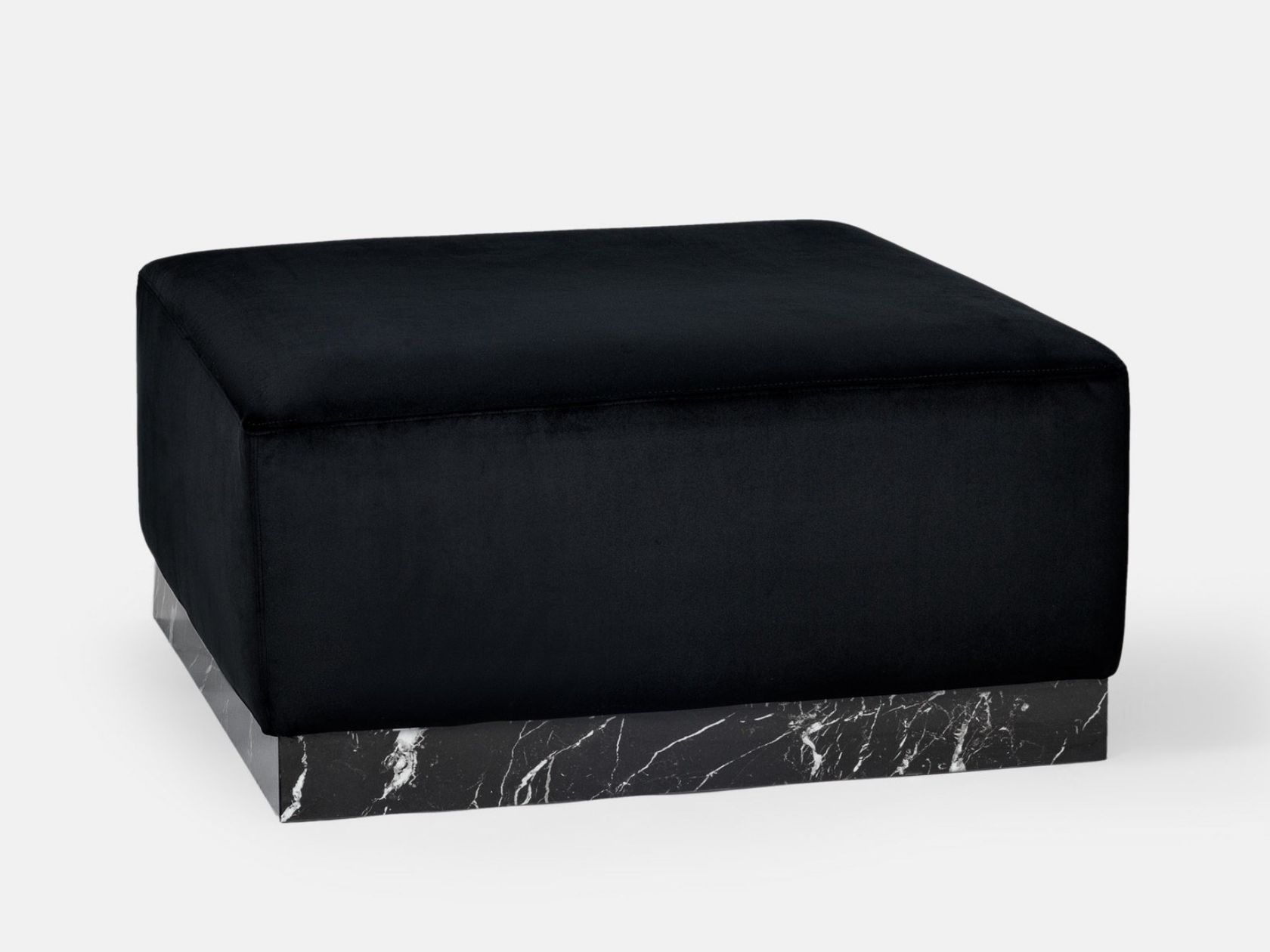 POUF EFFETTO MARMO Pouf quadrato in velluto By Valsecchi Marmi