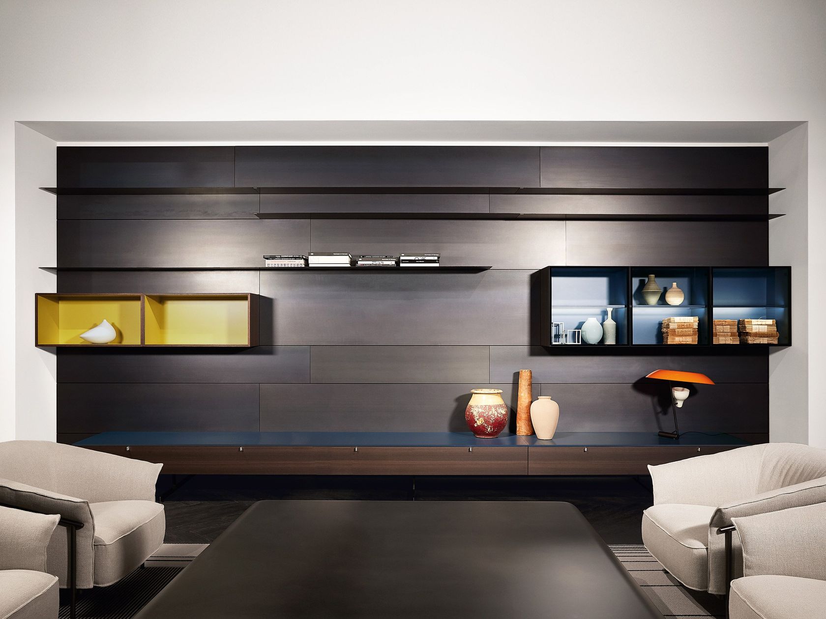 LOAD IT Wall-mounted storage wall By Porro | design Piero Lissoni