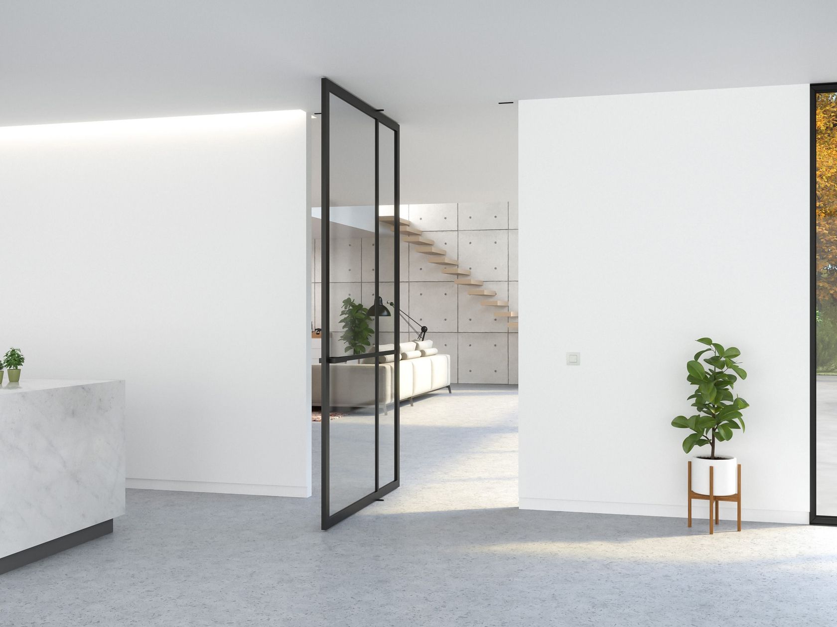 Puerta pivotante en aluminio y vidrio PORTAPIVOT 5730 - SINGLE DOOR ...