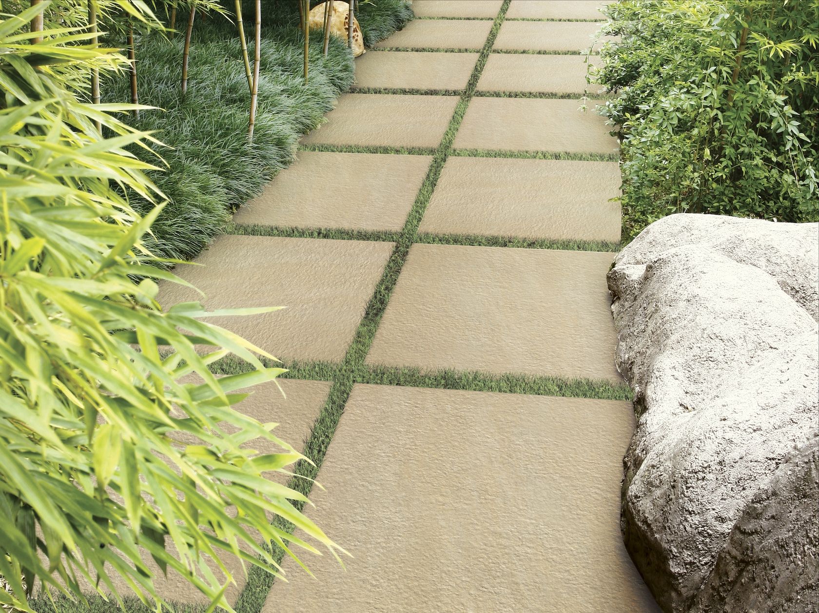 Fullbody porcelain stoneware outdoor floor tiles with stone effect