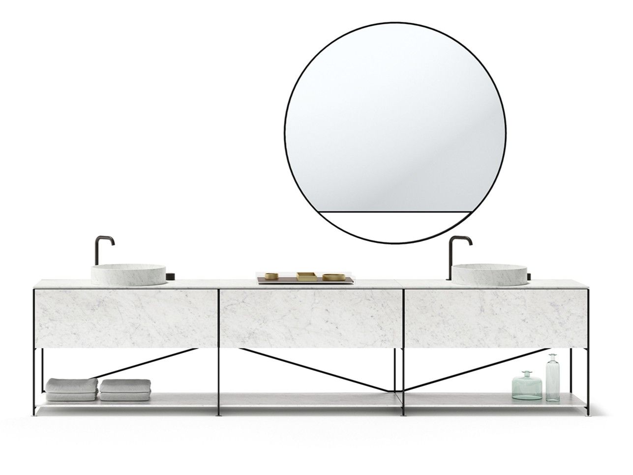 R.I.G. MODULES BATHROOM 01 Sectional vanity unit By DE PADOVA