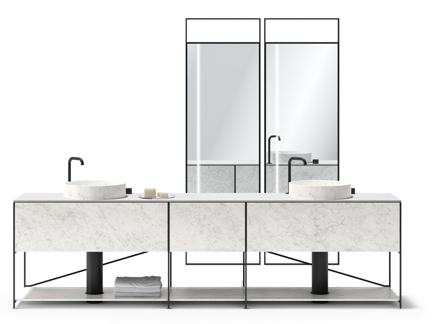 R.I.G. MODULES BATHROOM 01 Sectional vanity unit By DE PADOVA