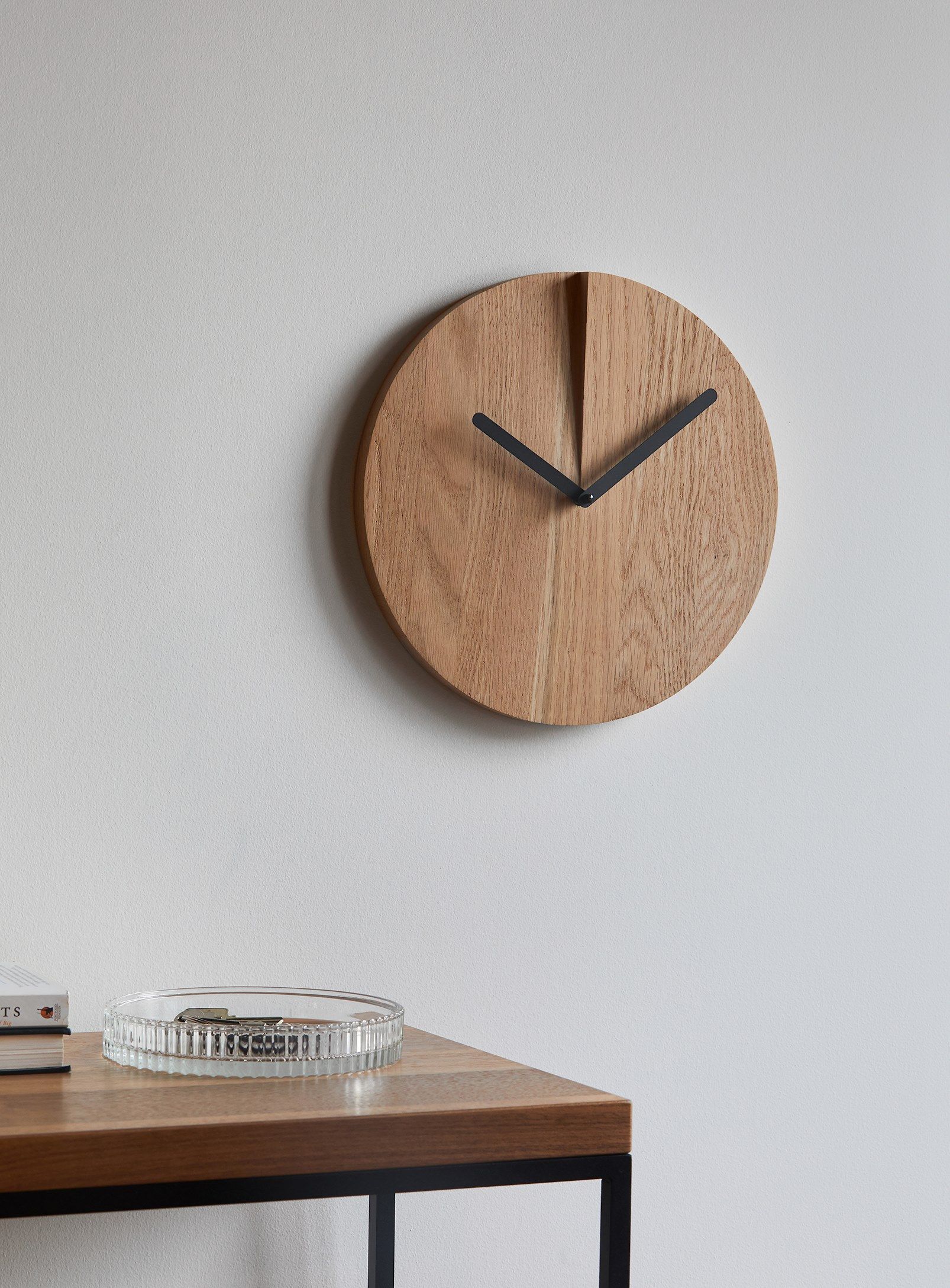 Wall-mounted oak clock RESET By MARdiROS