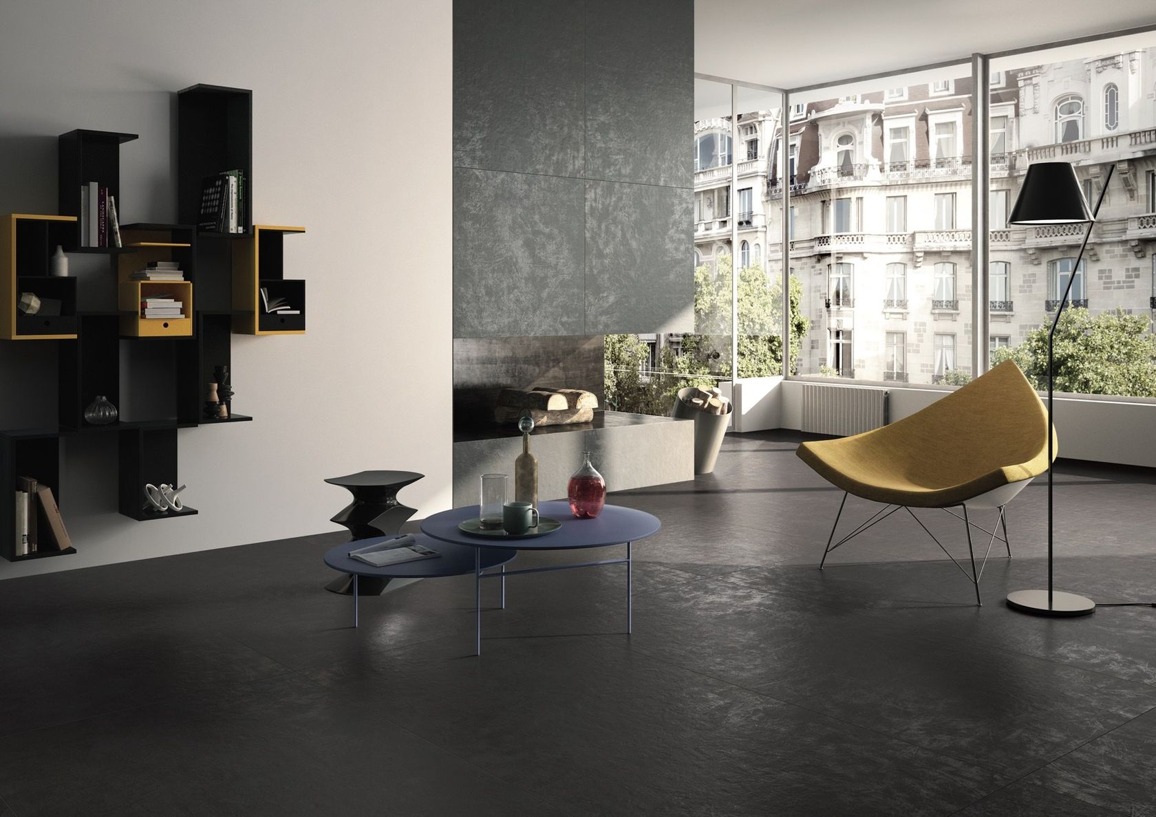 Revêtement de sol/mur en grès cérame effet résine pour intérieur et ...