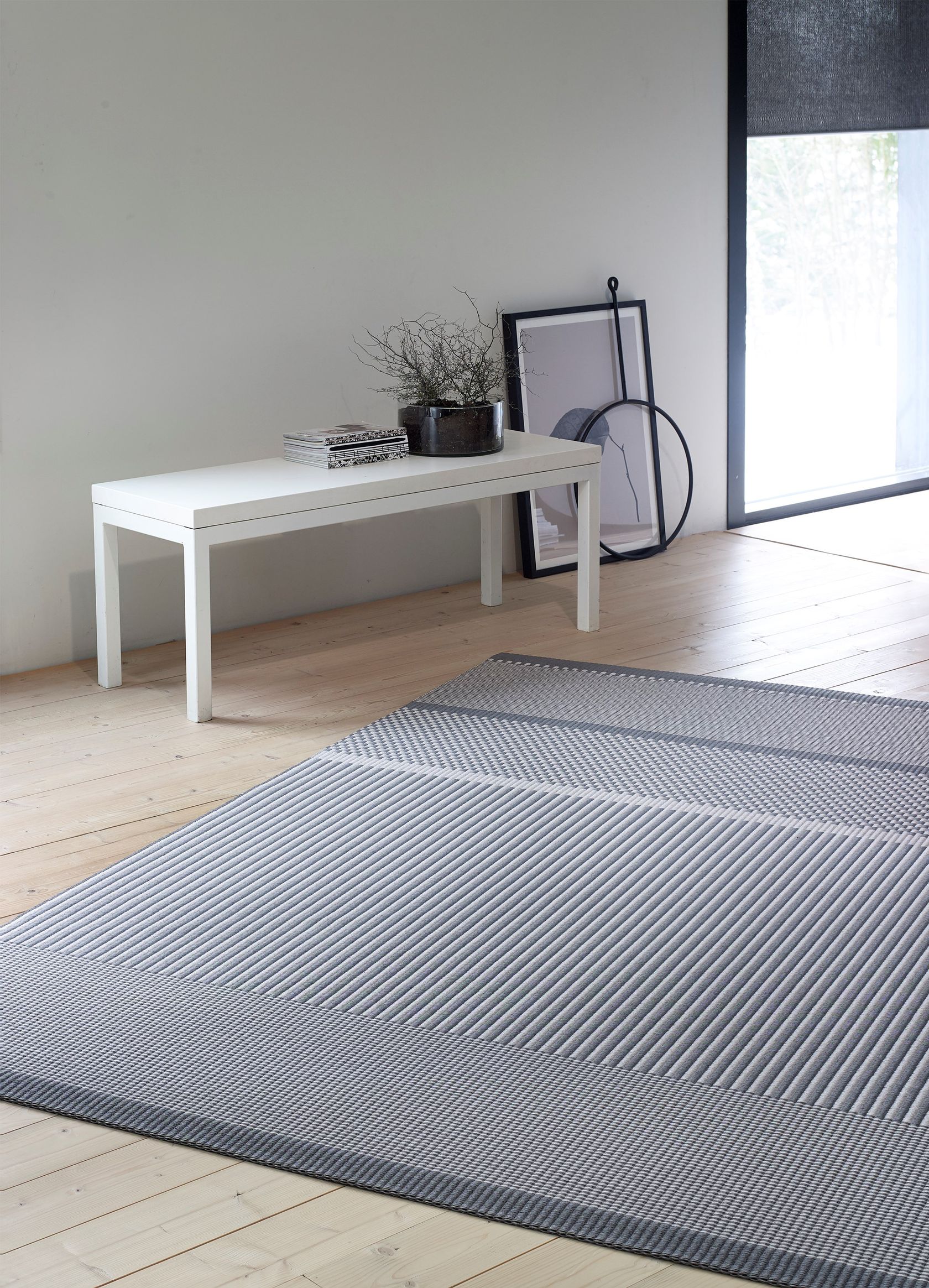 SAN FRANCISCO Striped paper yarn rug By Woodnotes | design Ritva Puotila