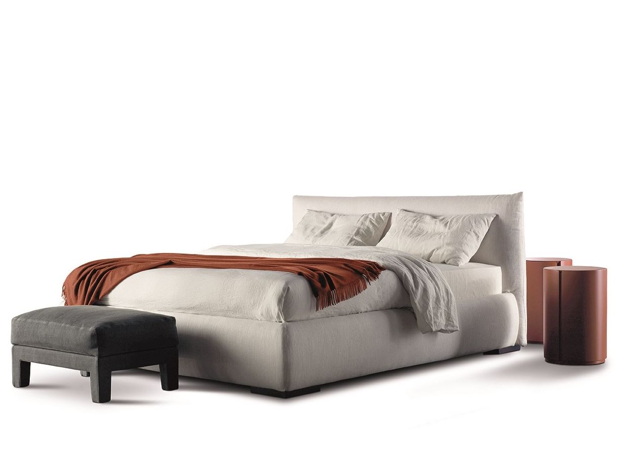 SCOTT Fabric double bed with removable cover By Meridiani