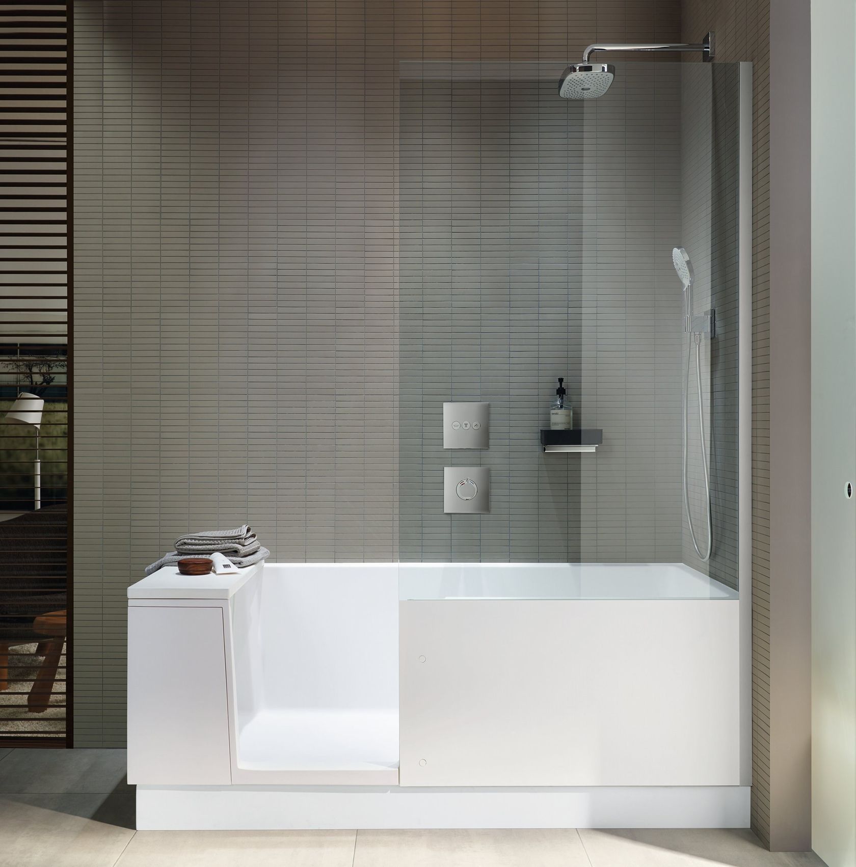 SHOWER + BATH Bathtub with shower By Duravit design EOOS