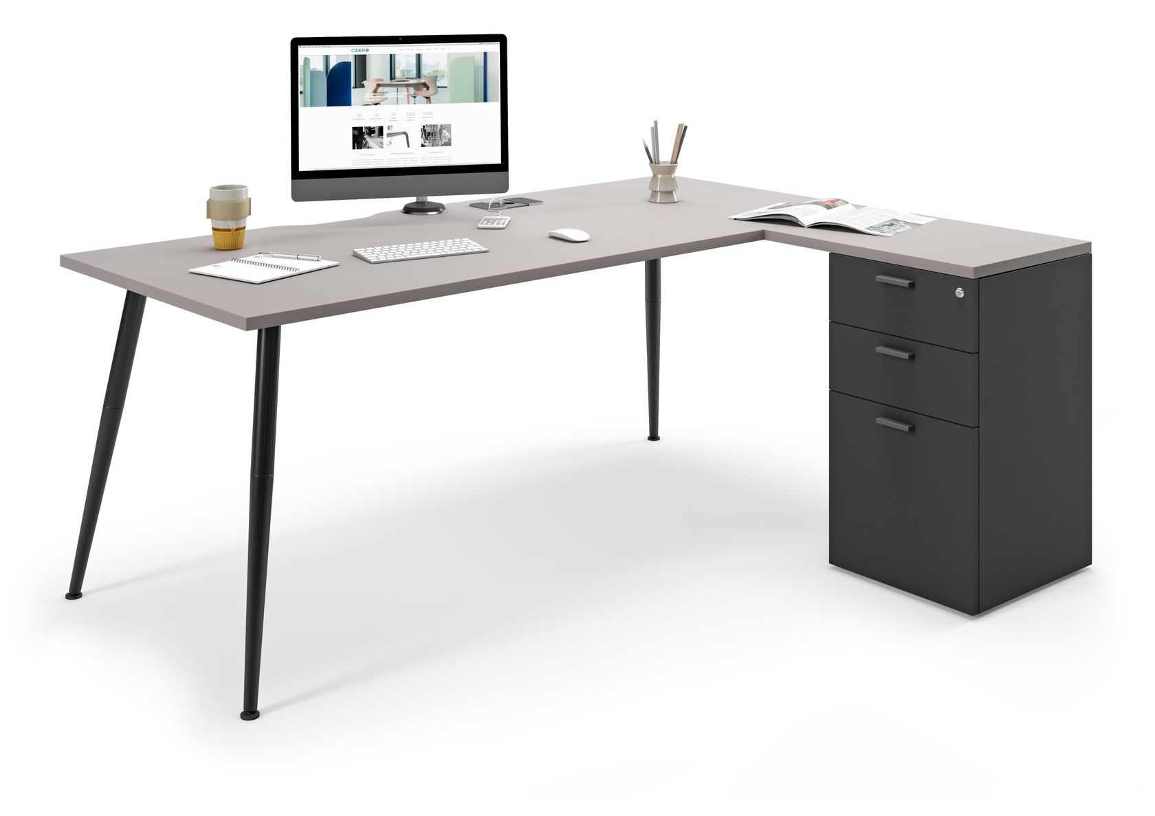 SKINNY Office desk with shelves Skinny Collection By Cider Edition