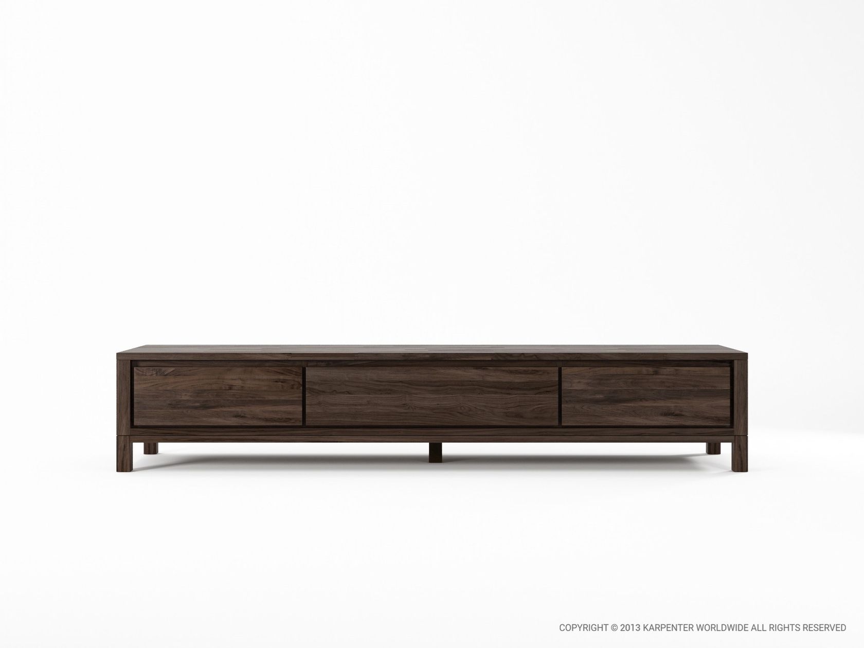 SOLID Low wooden TV By KARPENTER design Hugues Revuelta