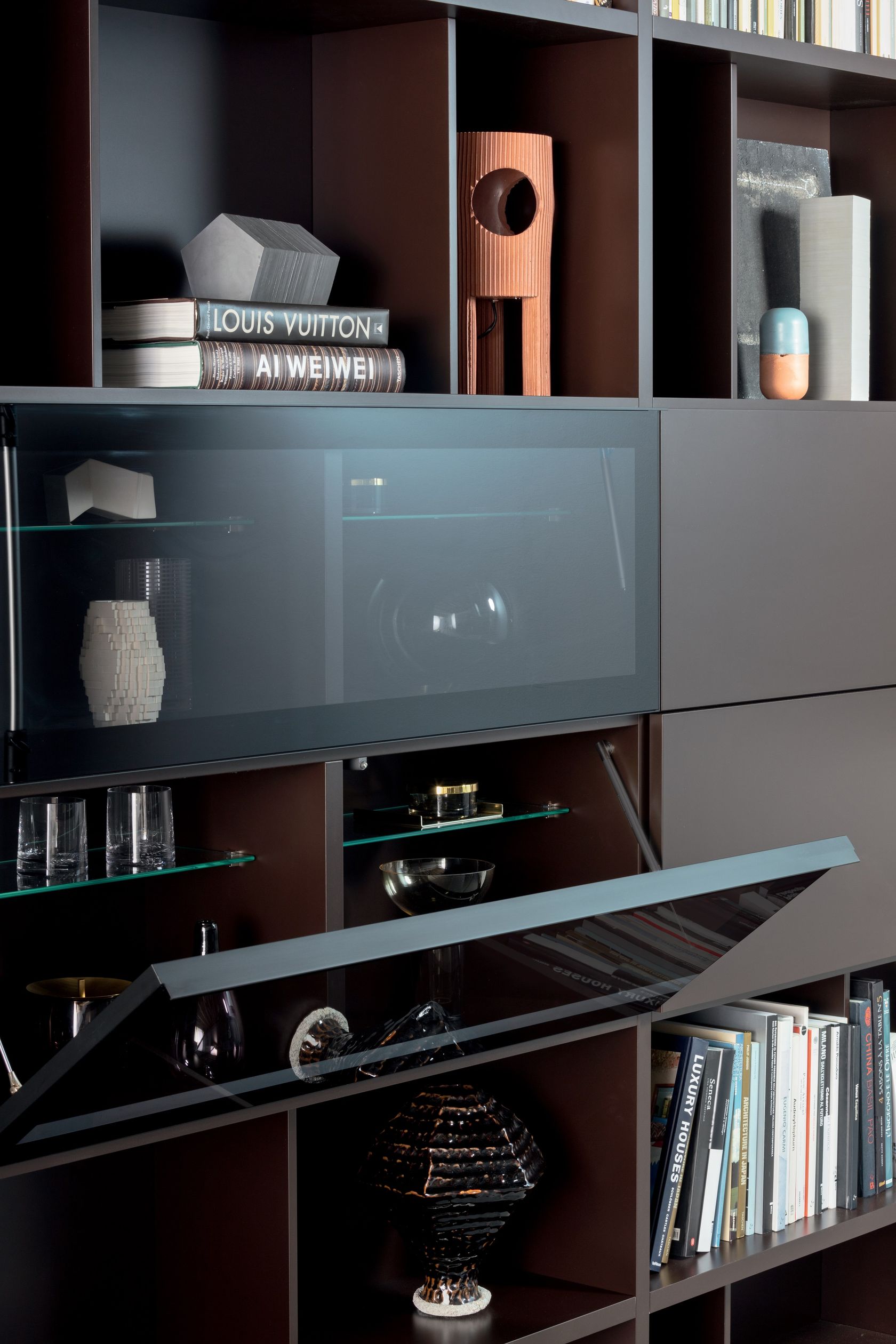 SPAZIOTECA Bookcase with secretary desk Bookcases Collection By PIANCA