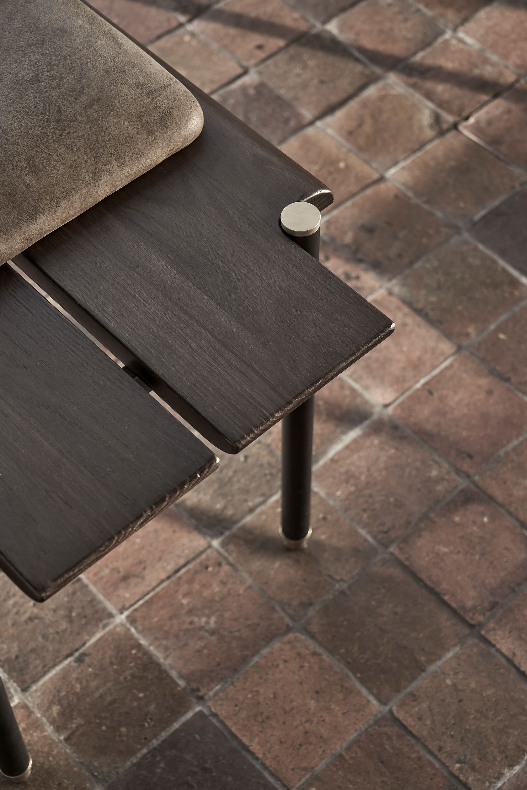 STACKING Steel and wood bench By District Eight