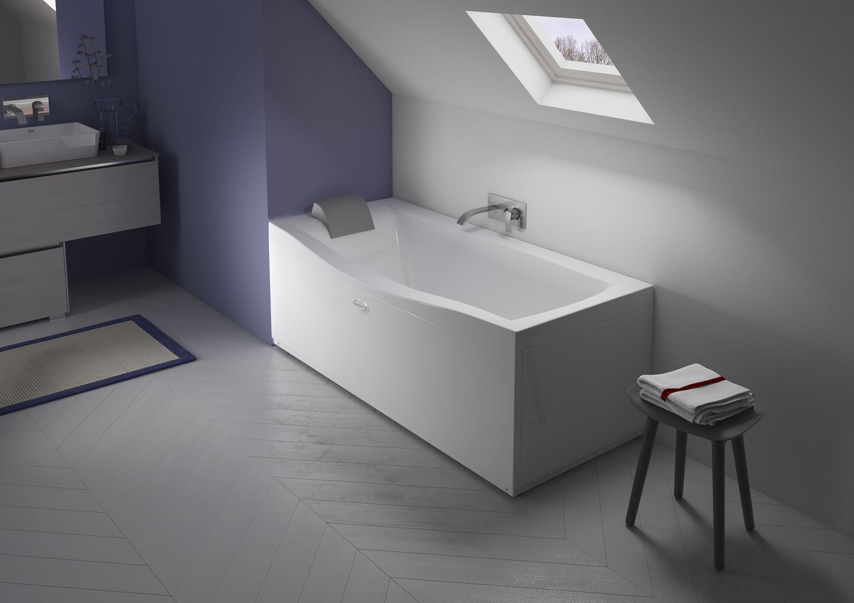 Vasca da bagno rettangolare a 2 posti con idromassaggio THE ESSENTIALS