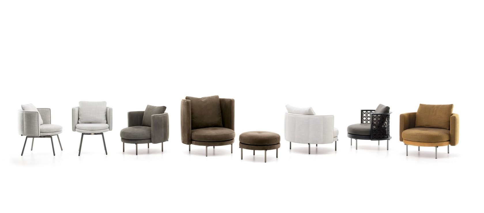 TORII NEST Leather armchair By Minotti design Nendo