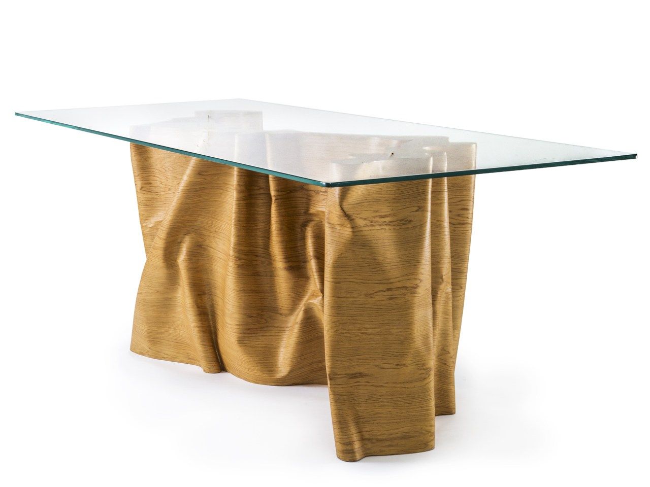 Rectangular wood and glass living room table UNA By Secondome Edizioni
