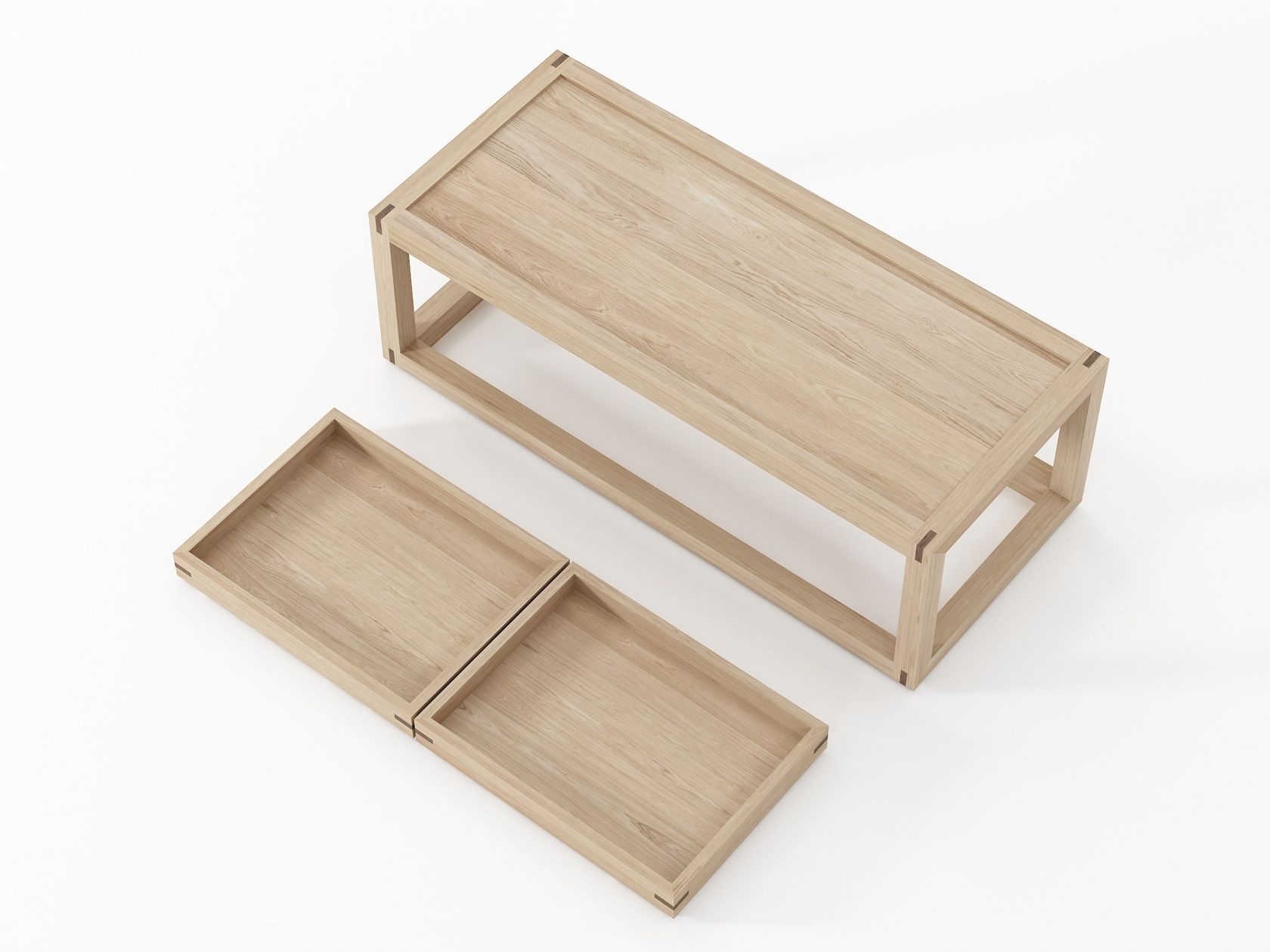 UP & DOWN III | Coffee table Rectangular wooden coffee table with tray ...