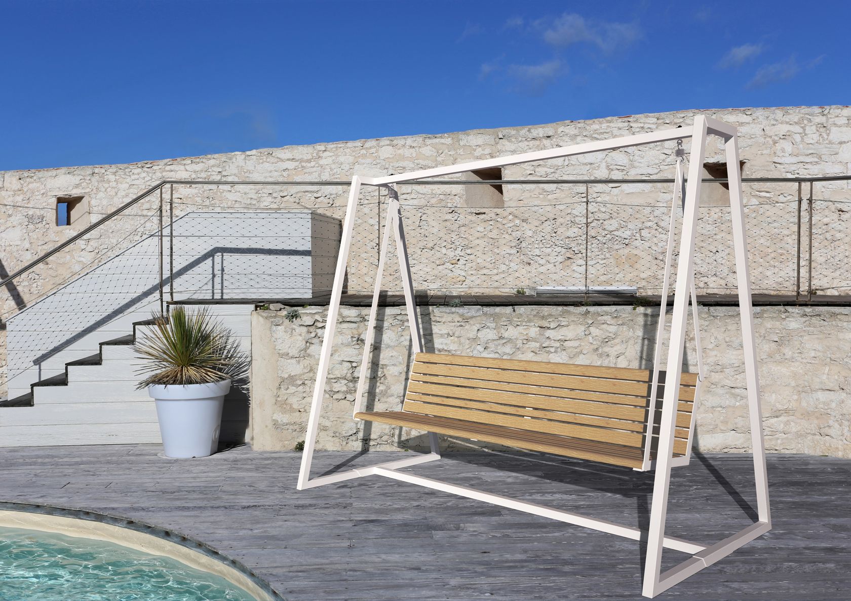 VENTIQUATTRORE.H24 Garden swing seat By Urbantime design Basaglia