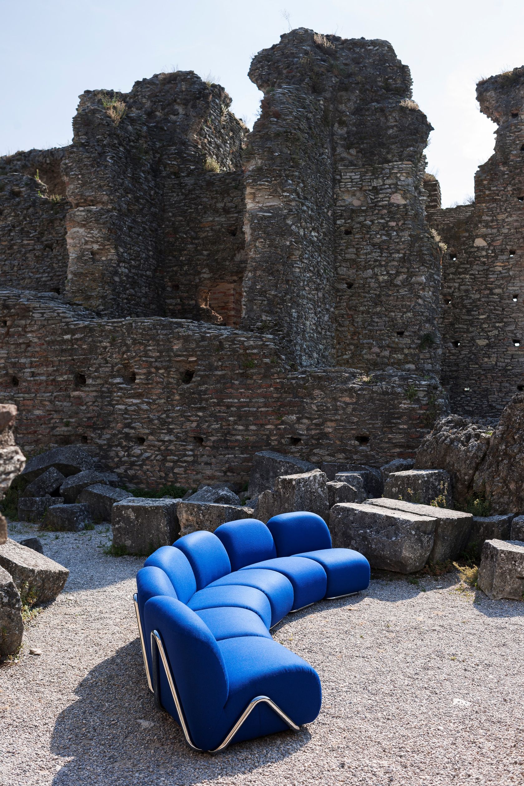 VICTORIA Curved modular fabric sofa By Tacchini design david/nicolas