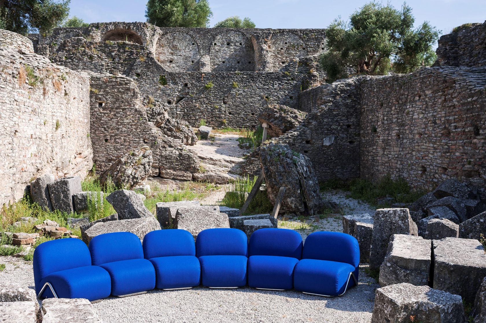VICTORIA Curved modular fabric sofa By Tacchini design david/nicolas