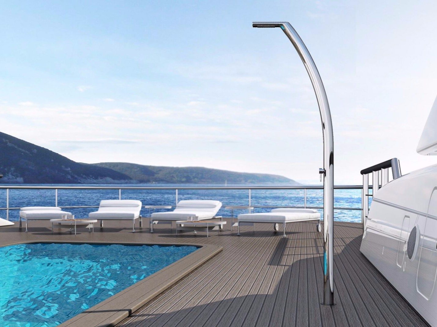 Stainless steel outdoor shower YACHT L Yacht Collection By Inoxstyle