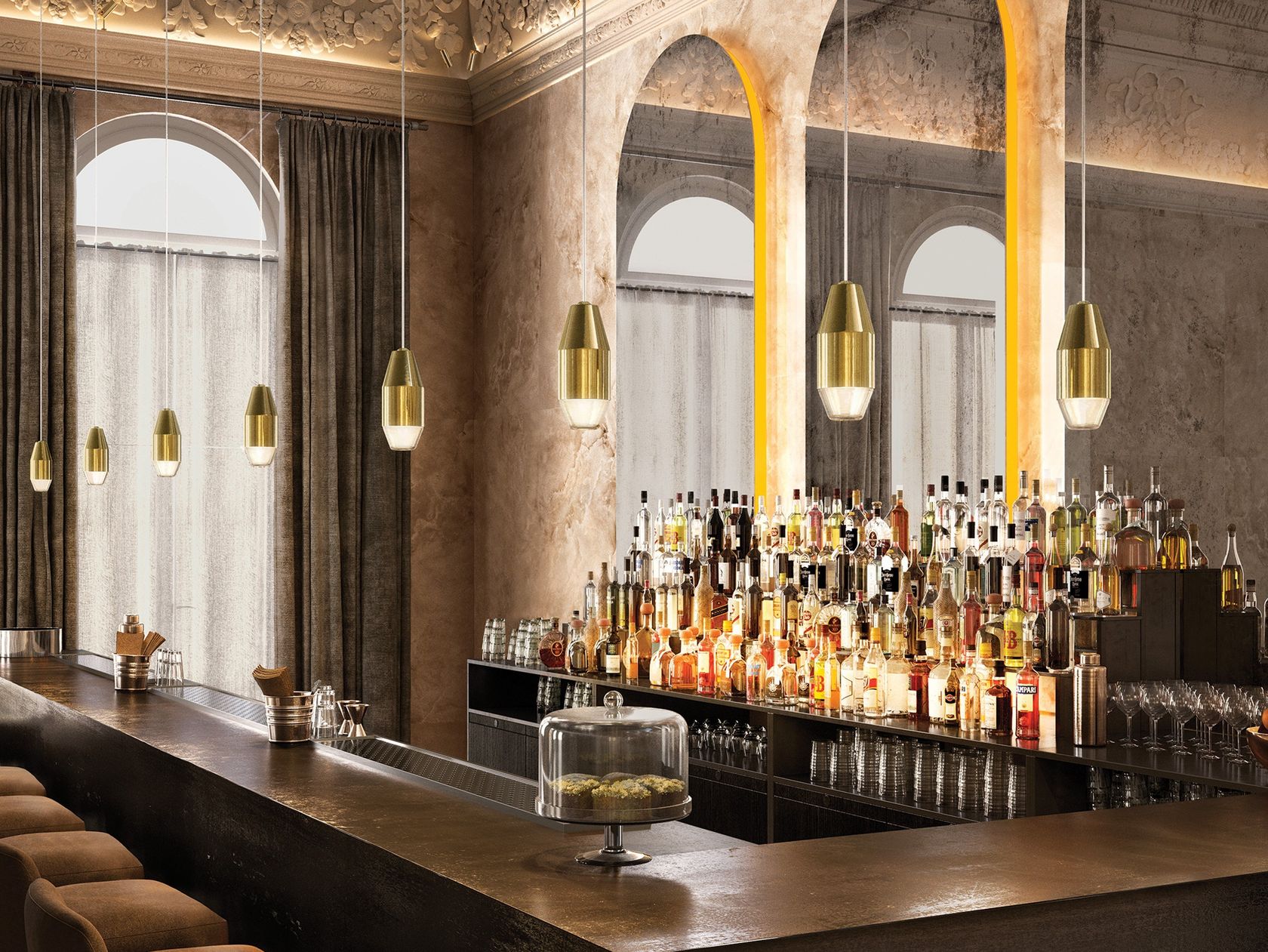 Metal pendant lamp YUMA By KUNDALINI design David Pompa