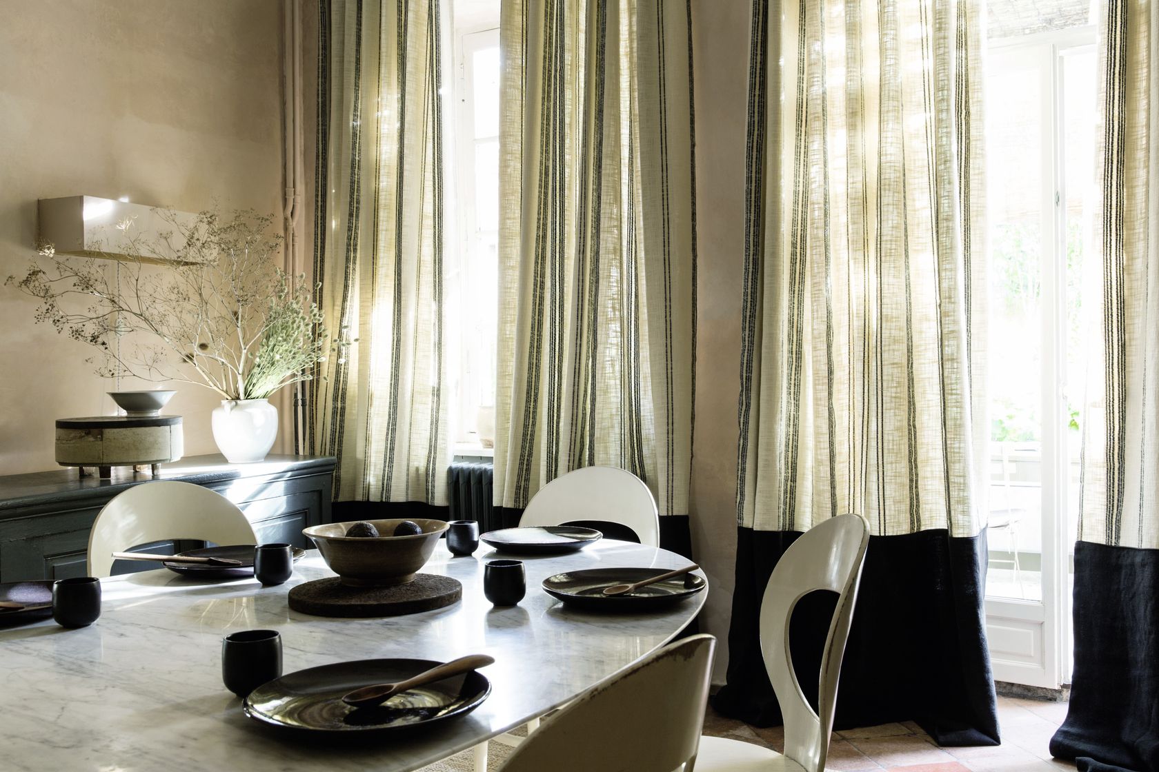 Striped fabric for curtains ZÉPHYROS Respiro Collection By Élitis