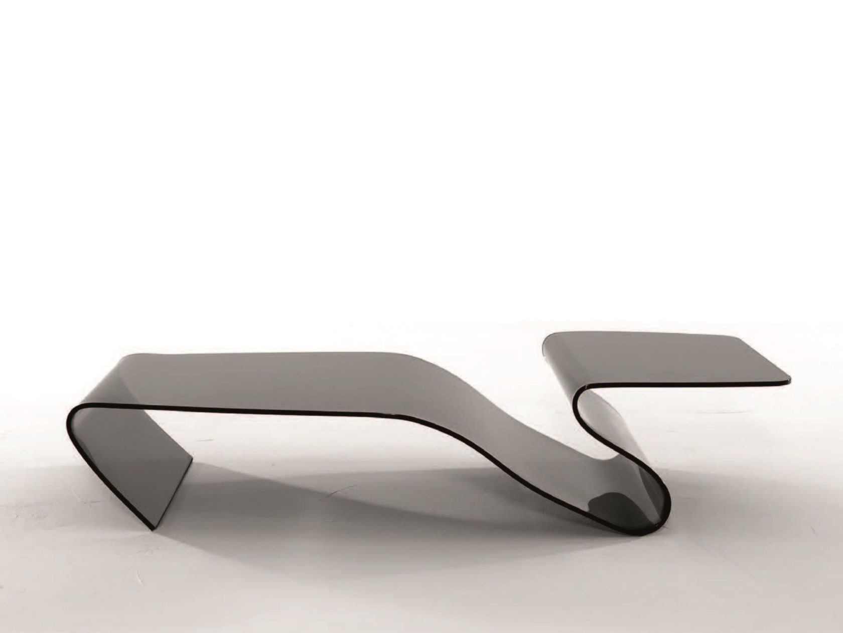 Low glass coffee table with integrated magazine rack ALARIC By Tonin