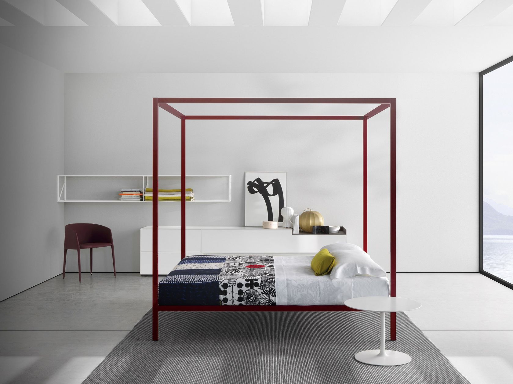 Aluminium double bed ALUMINIUM BED Canopy bed By MDF Italia design