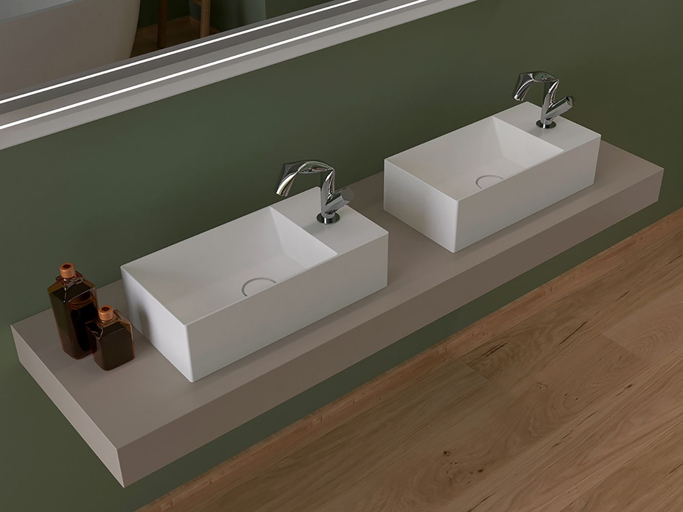 APPLIGHT 50 Lave-mains à poser en céramique By Ceramica Flaminia