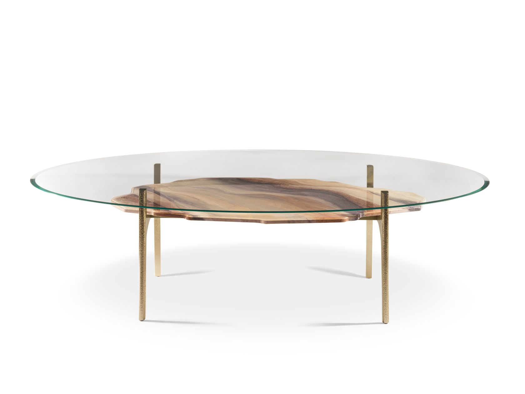 Oval tempered glass living room table ARKADY By Visionnaire