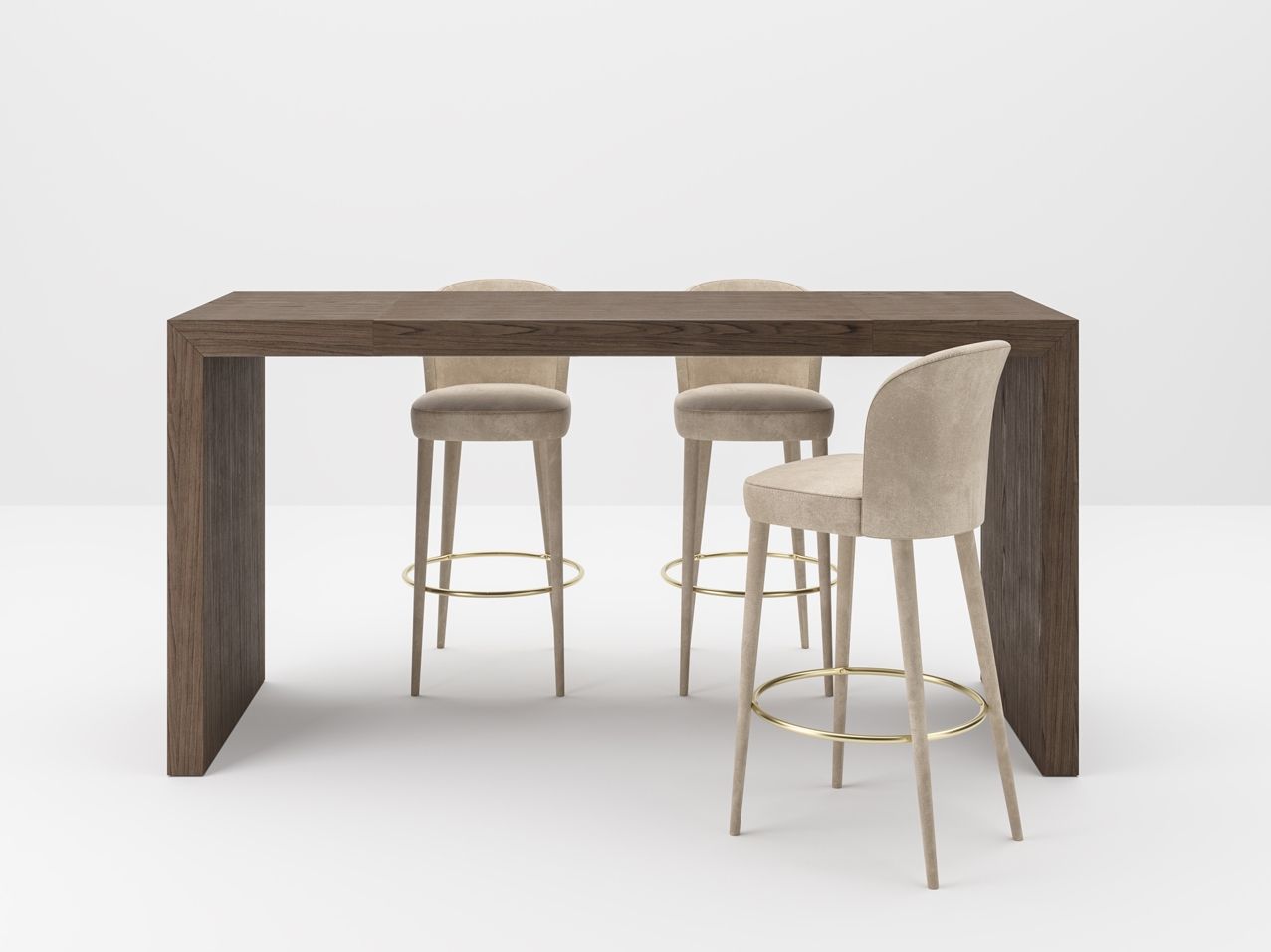 BLOCK 2.0 Rectangular wooden High meeting table By PROF