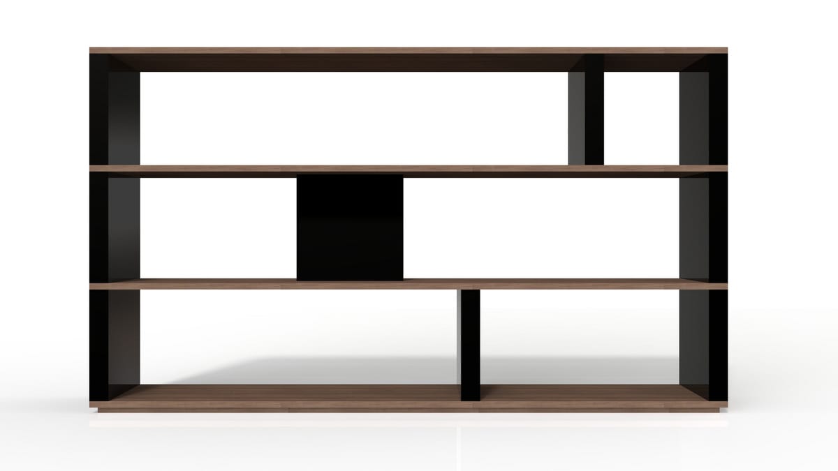 Sectional wood veneer shelving unit BRICK By HMD INTERIORS