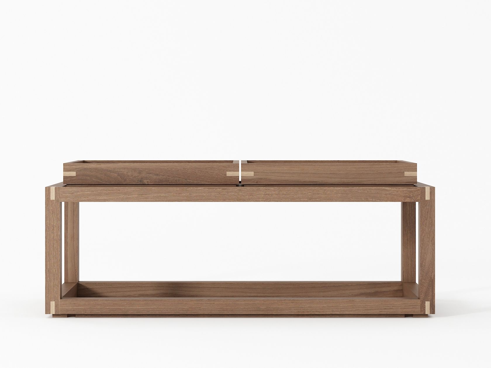 UP & DOWN III | Coffee table Rectangular wooden coffee table with tray ...