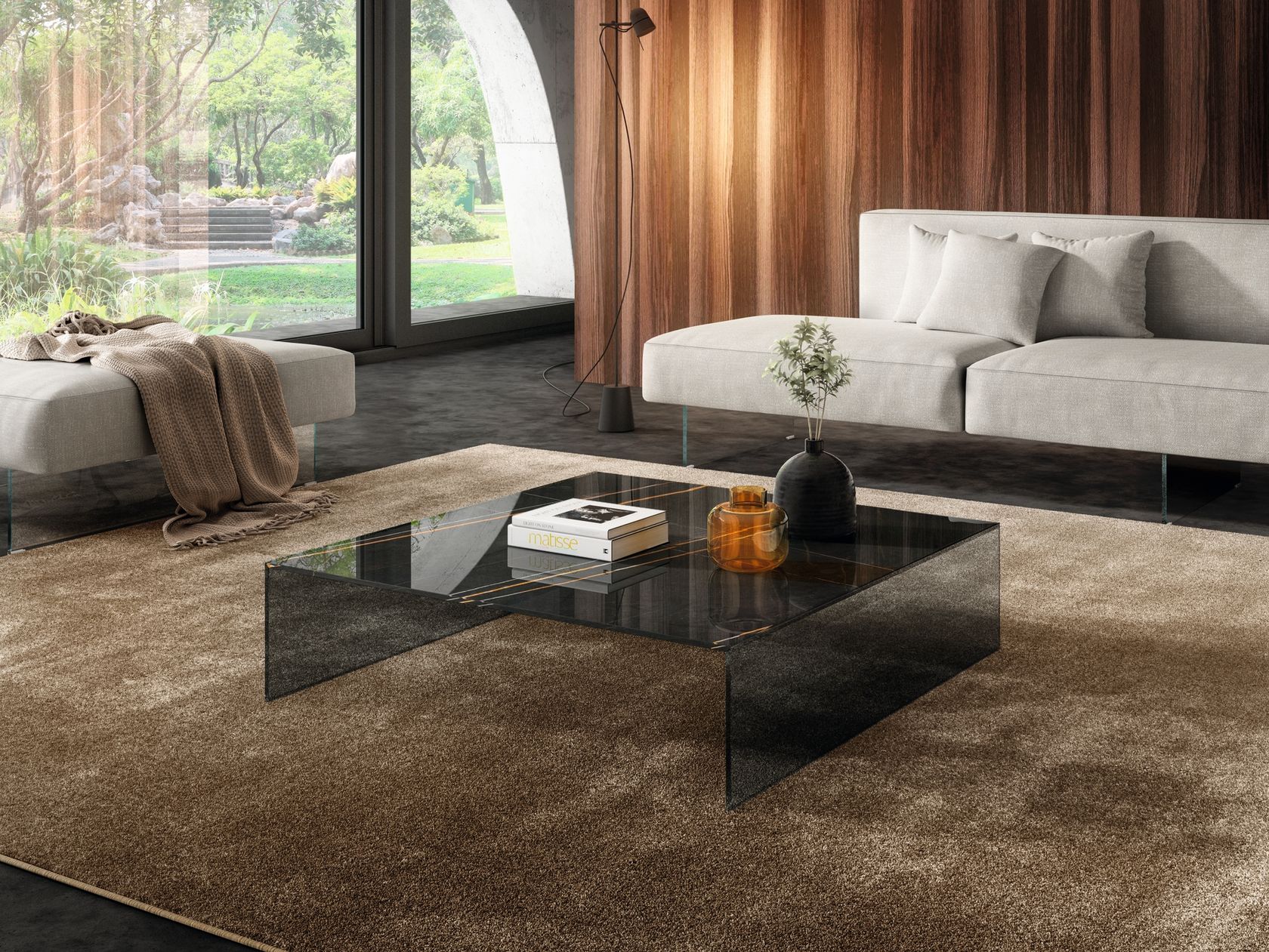 UPGLASS | Coffee table Low glass coffee table By Lago