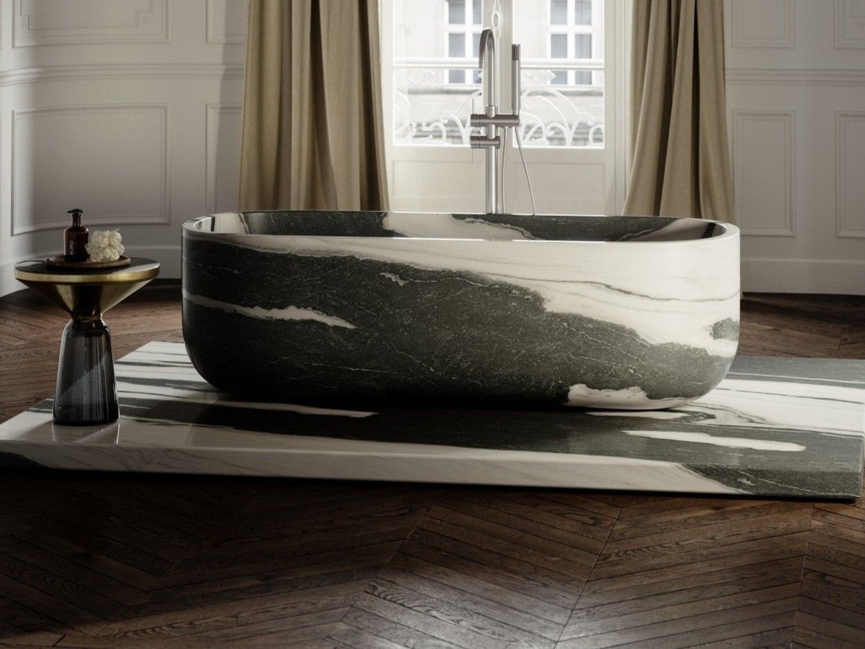 DESIGNO Marble bathtub Freestanding oval marble bathtub By LUSSO