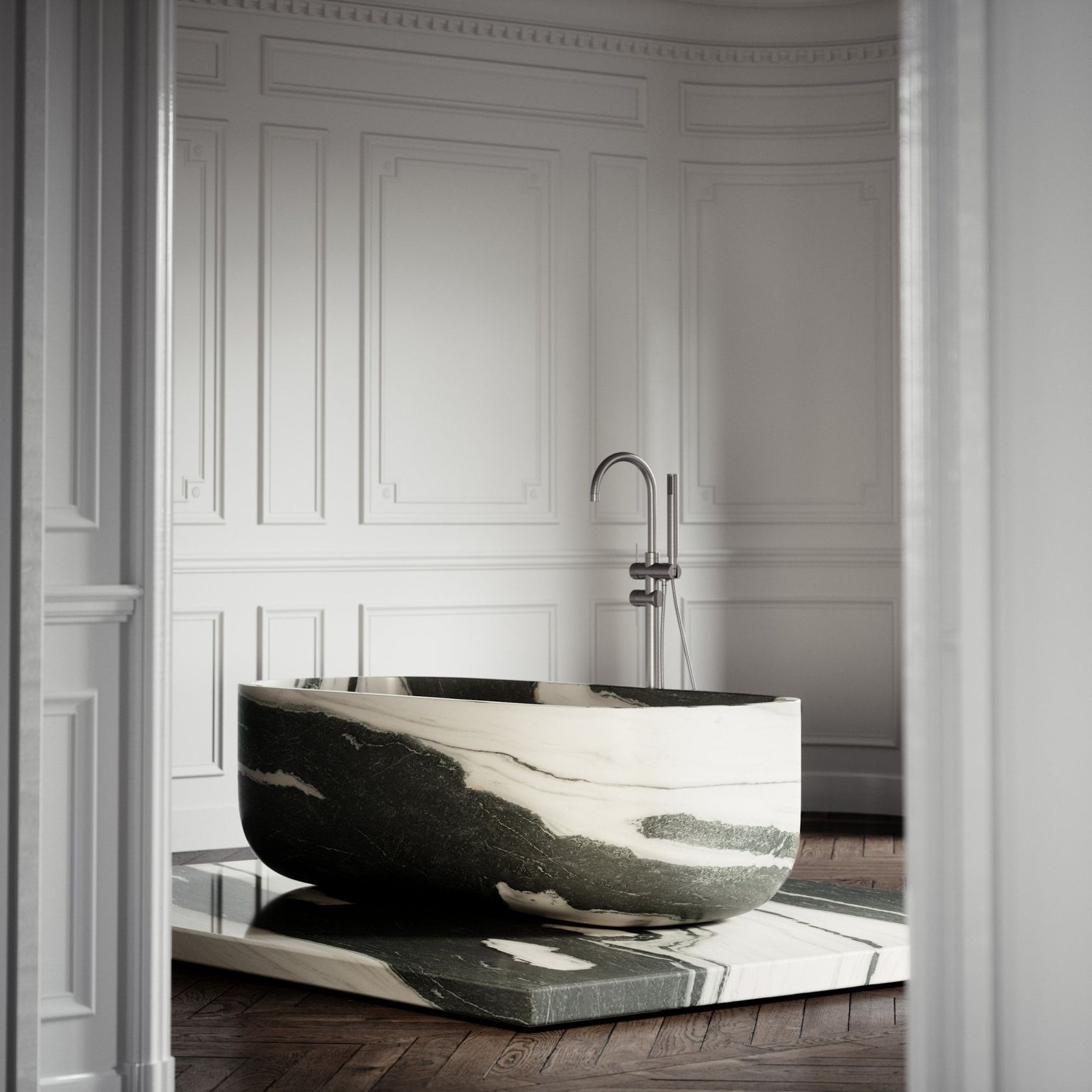DESIGNO Marble bathtub Freestanding oval marble bathtub By LUSSO