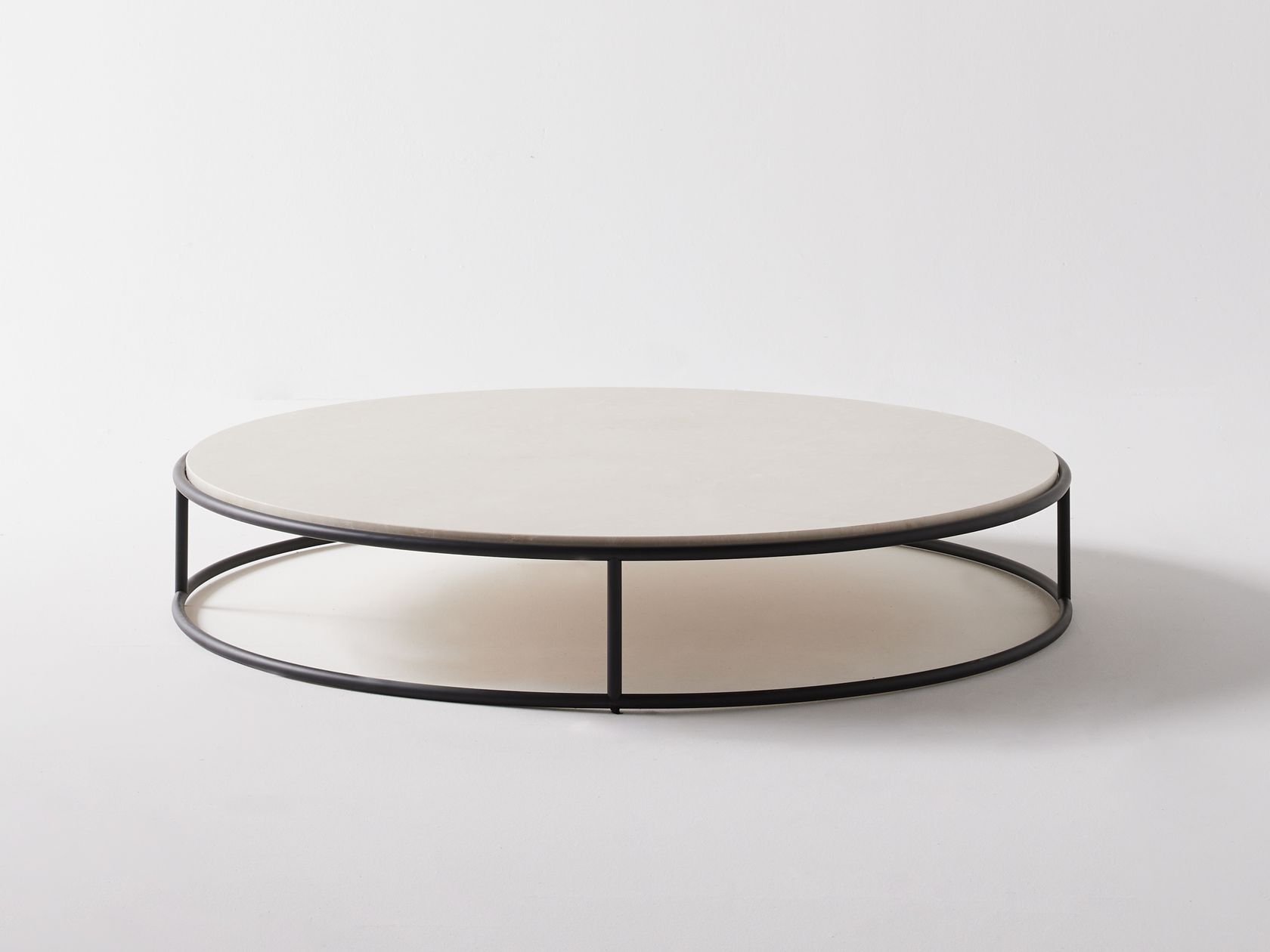 DISK | Low coffee table Low round Botticino marble coffee table By Nube ...