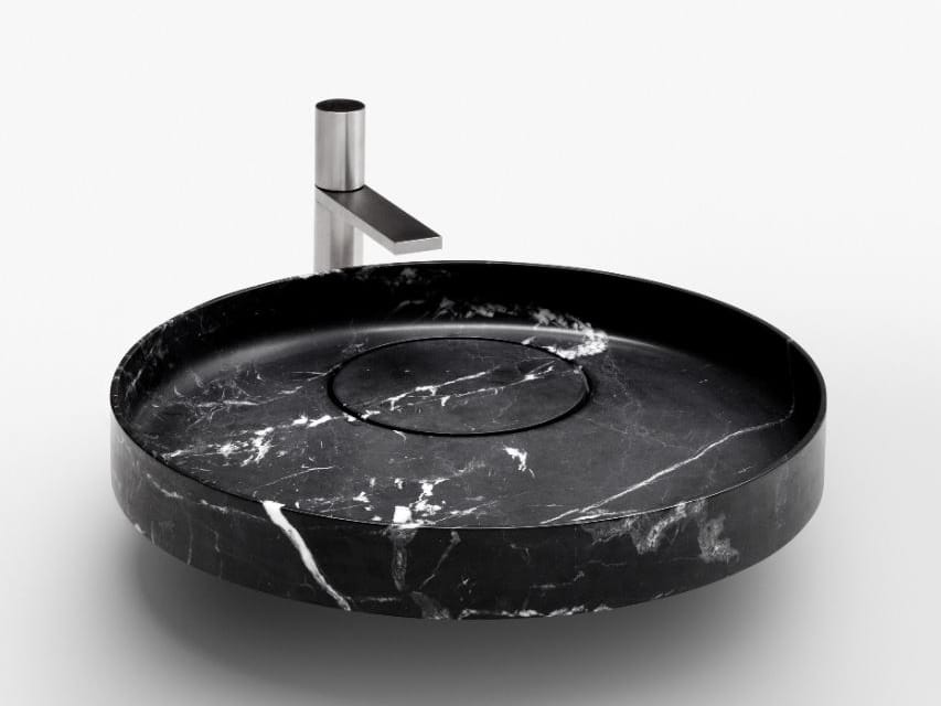ECCENTRICO Countertop round marble washbasin By FALPER design Victor