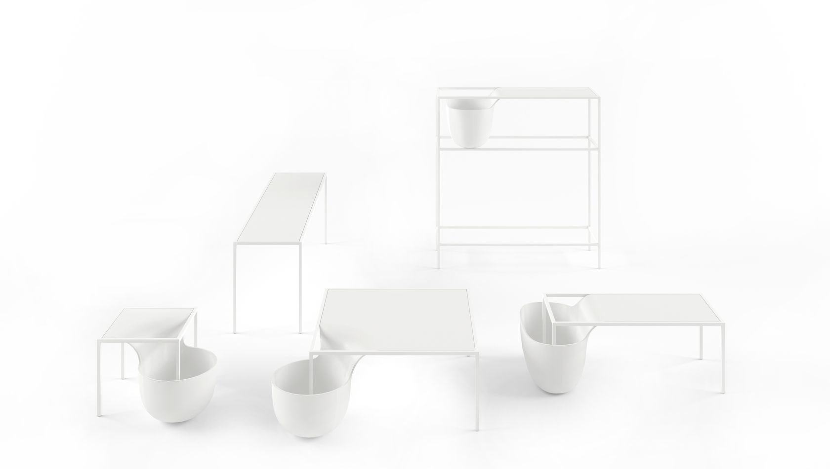 Rectangular console table FLOW BOWL - 10F Flow Bowl Collection By Alias ...