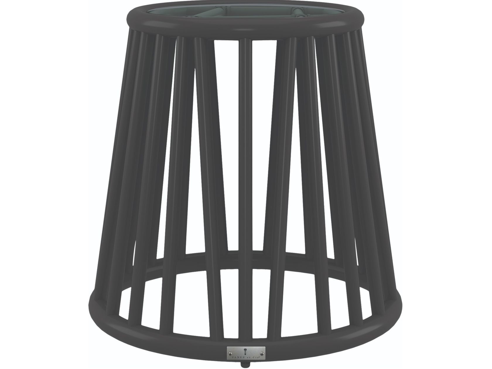 KYOTO ALU Round glass and aluminium garden side table By JANUS et Cie