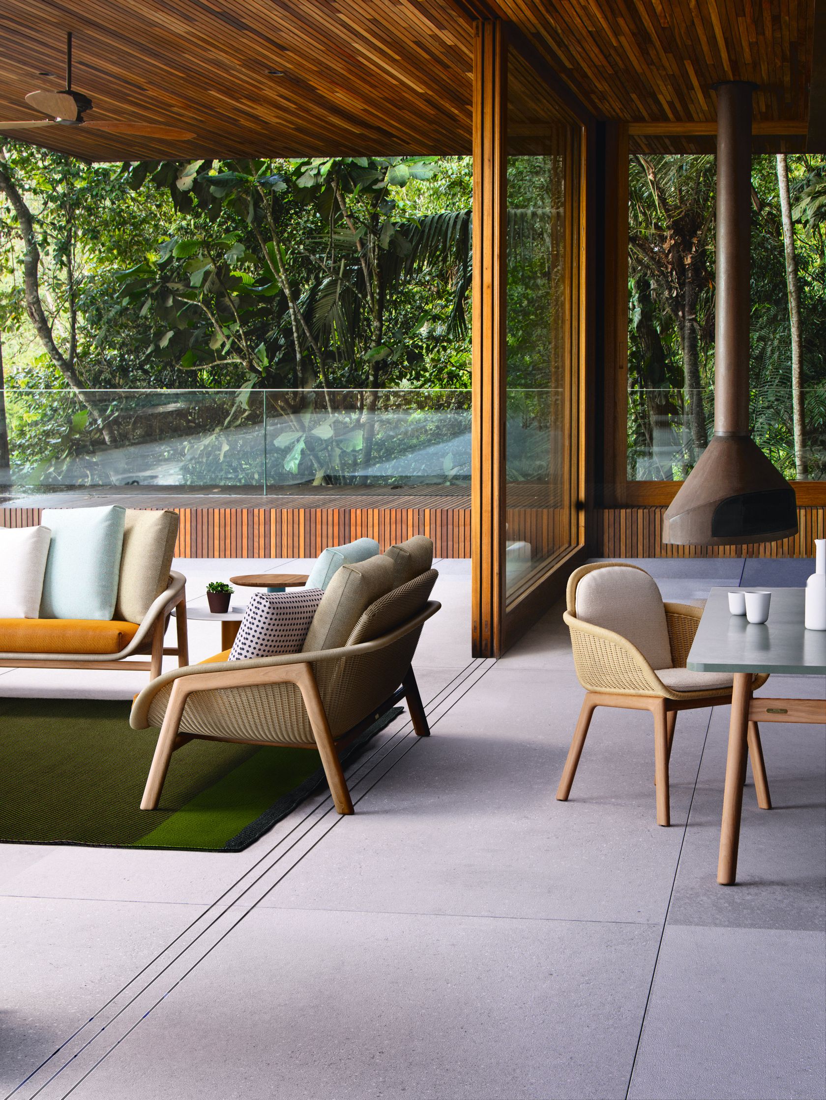 VIMINI 3 seater garden sofa Vimini Collection By Kettal design