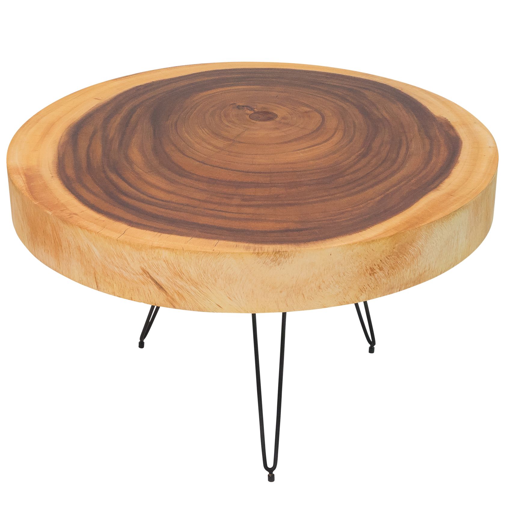 Low round Suar wood coffee table HELSINKI By CONTE CASERTA