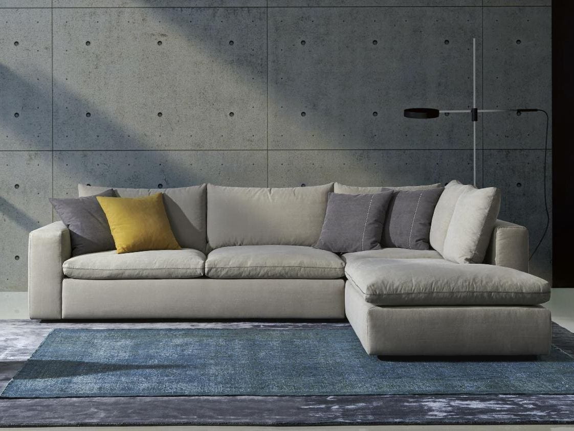 Corner fabric sofa with chaise longue HERMES Corner sofa By Papadatos