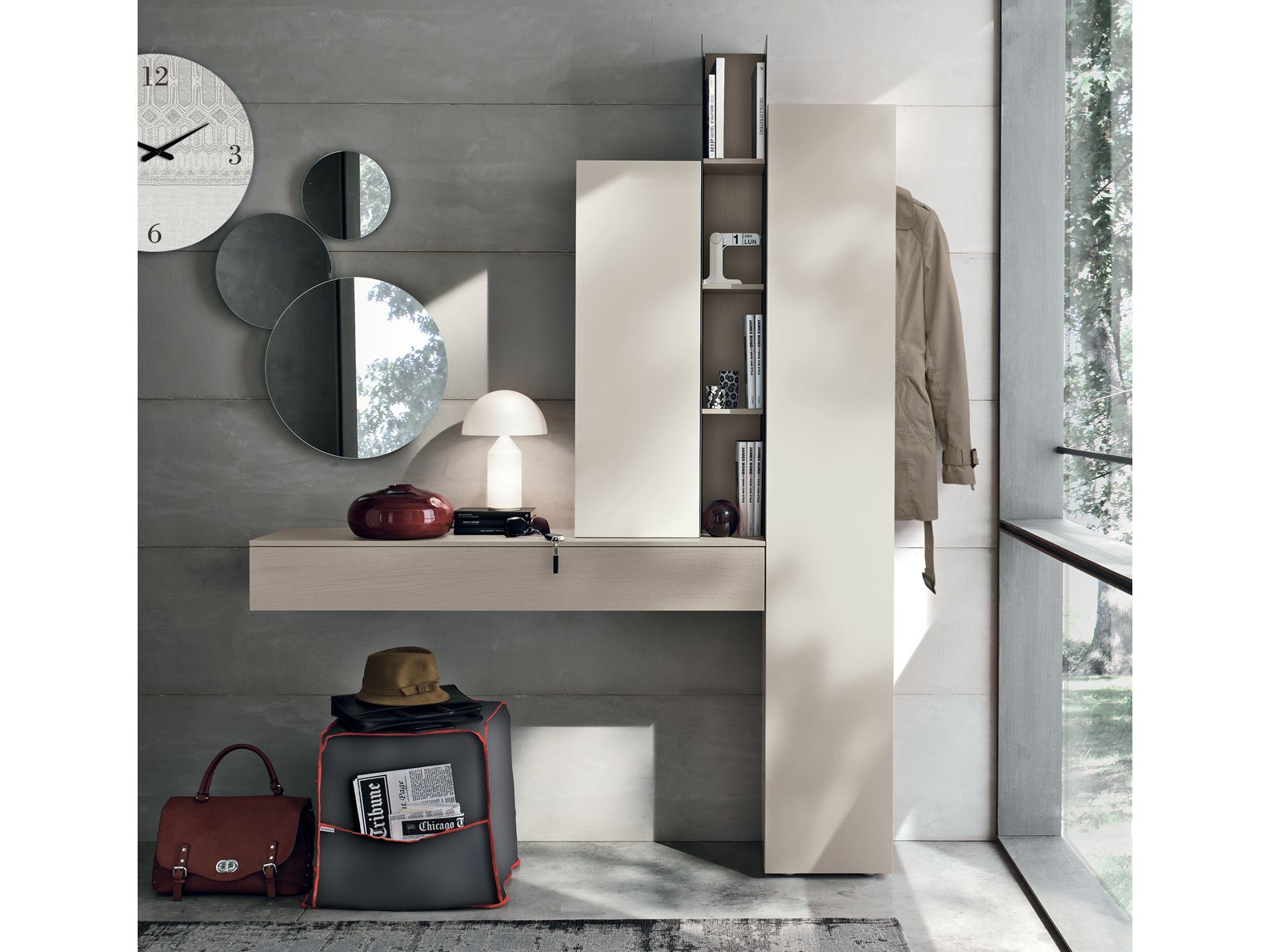 Sectional wallmounted hallway unit INGRESSI By Gruppo Tomasella