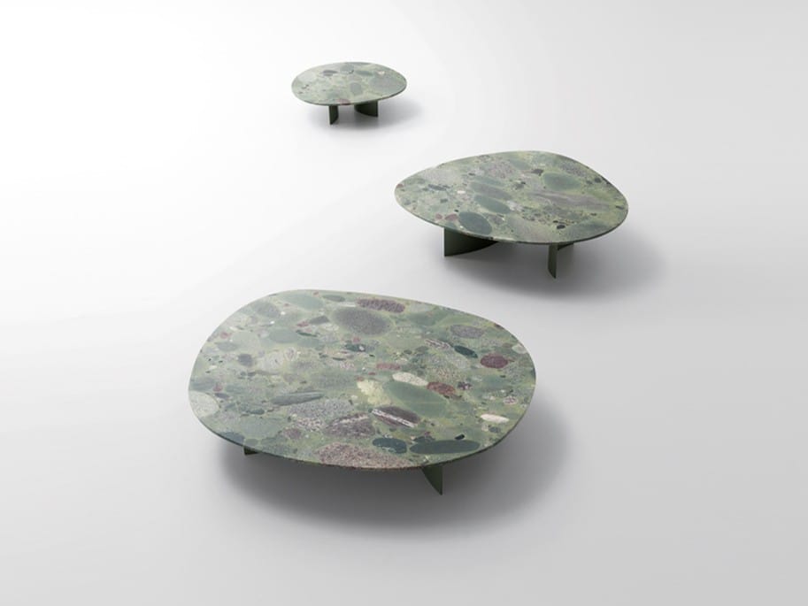 ISOLE Low granite garden side table By Paola Lenti design Marella Ferrera